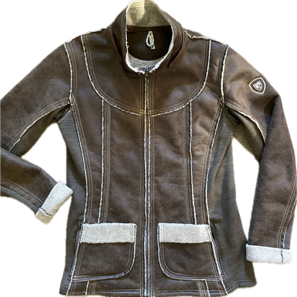 Kuhl Dani Sherpa Gorpcore Faux Suede Shearling Fleece lined jacket
